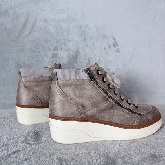 Blowfish Malibu Camden Wedge Sneaker Boots Women Taupe Lace Up Side Zip Size 8.5 - Picture 6 of 10